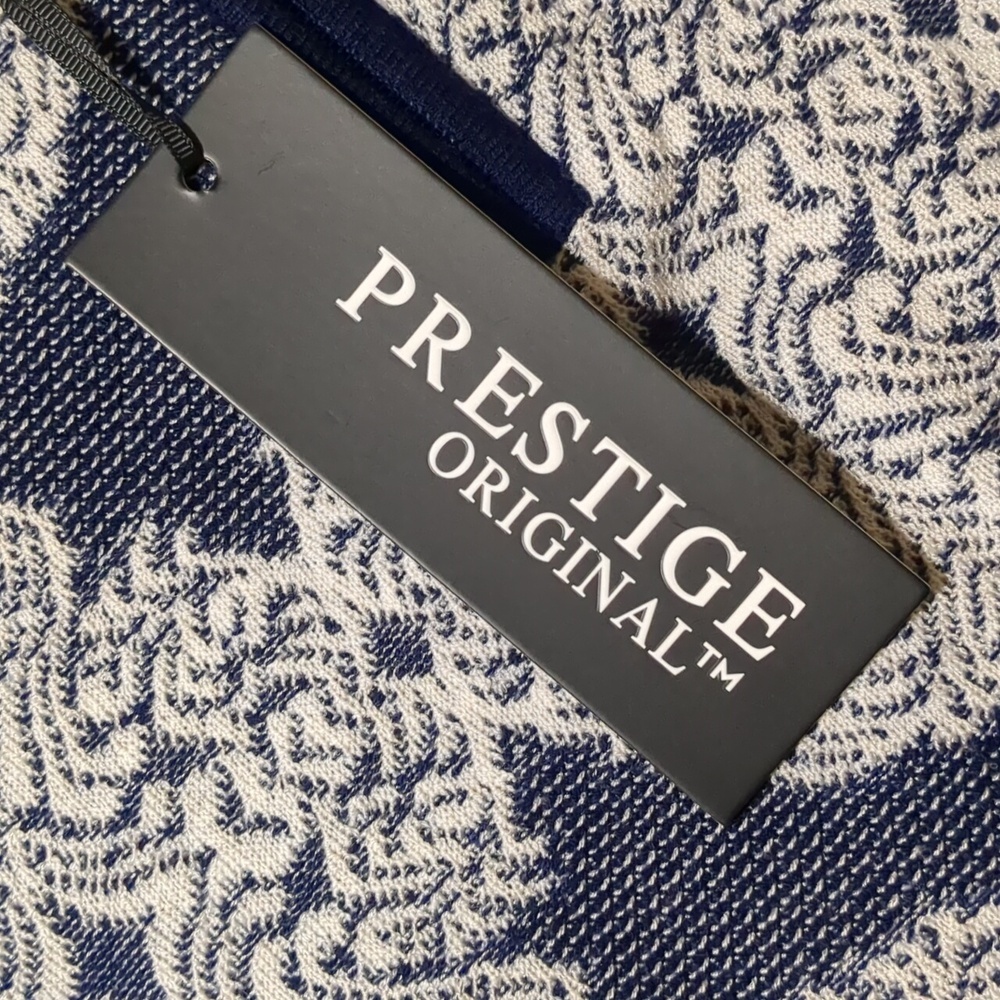 Prestige Original Zip-Up Polo Sweater Navy blue Style mens size Medium NWT - Picture 5 of 7